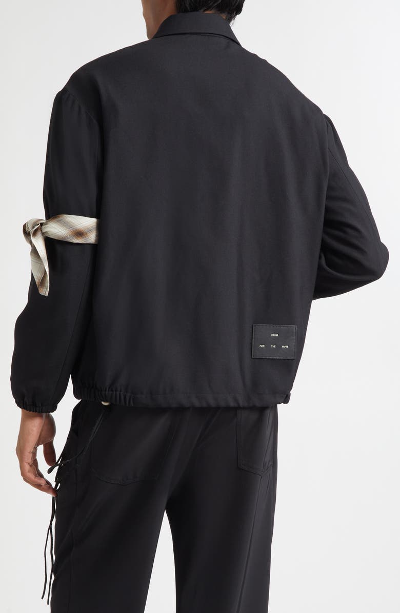 SONG FOR THE MUTE Slim Gabardine Coach's Jacket, Alternate, color, Black