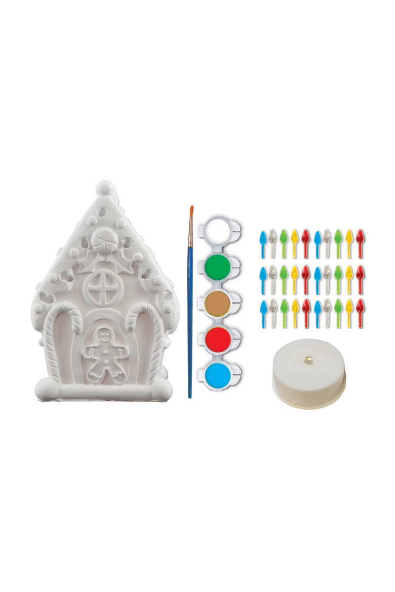 Gingerbread House Light-Up Plaster Kit, Alternate, color, Multicolor