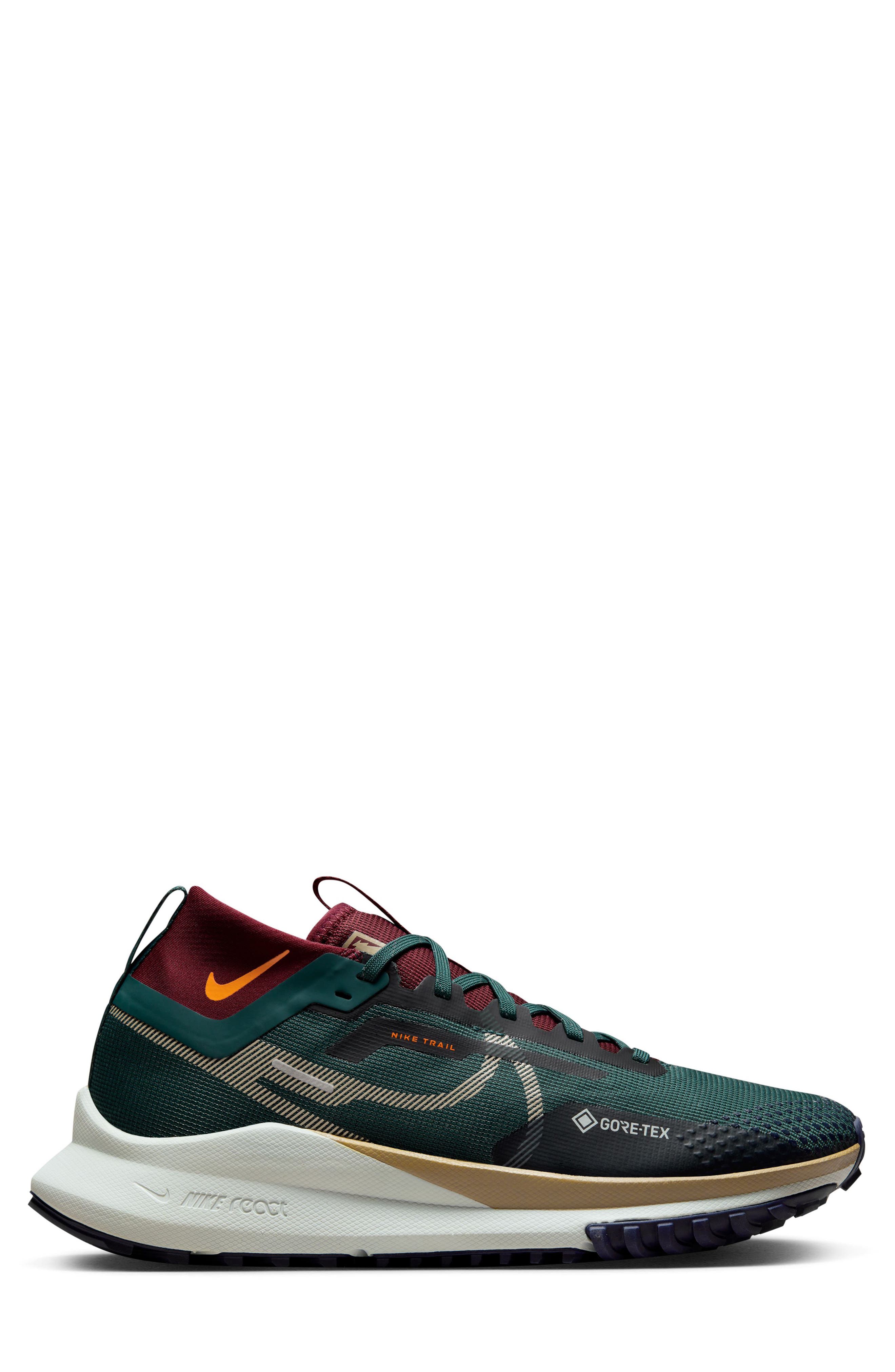 React Pegasus Trail 4 Gore-Tex® Waterproof Running Shoe, Alternate, color, DEEP JUNGLE/ KHAKI/ MAROON