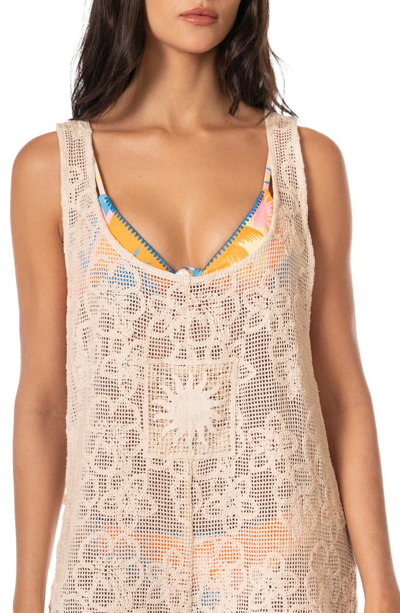 Maaji Embrace Zayden Cotton Cover-Up Dress, Alternate, color, Light Beige