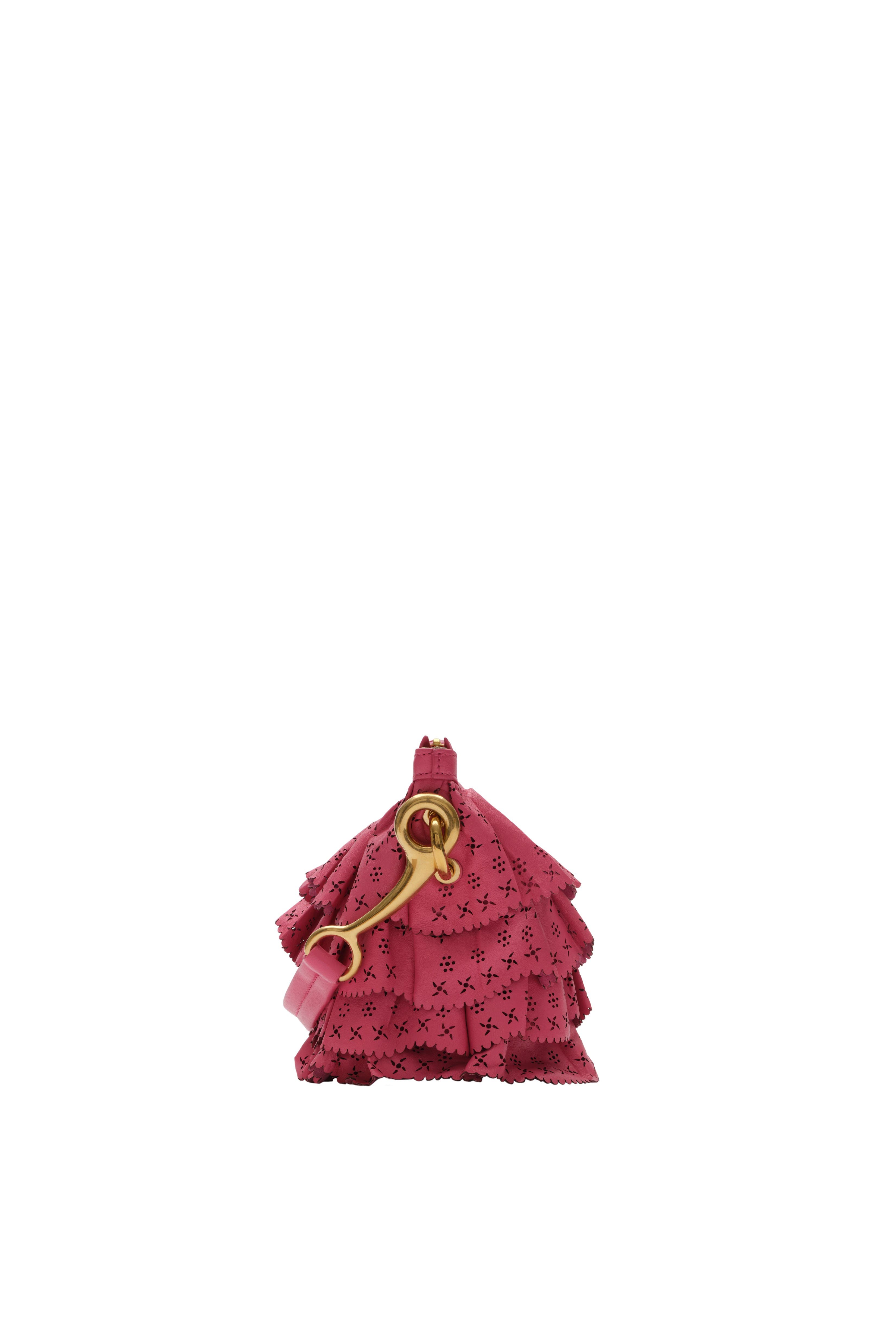 Burberry Mini Ruffle Bag, Alternate, color, Nougat Pink