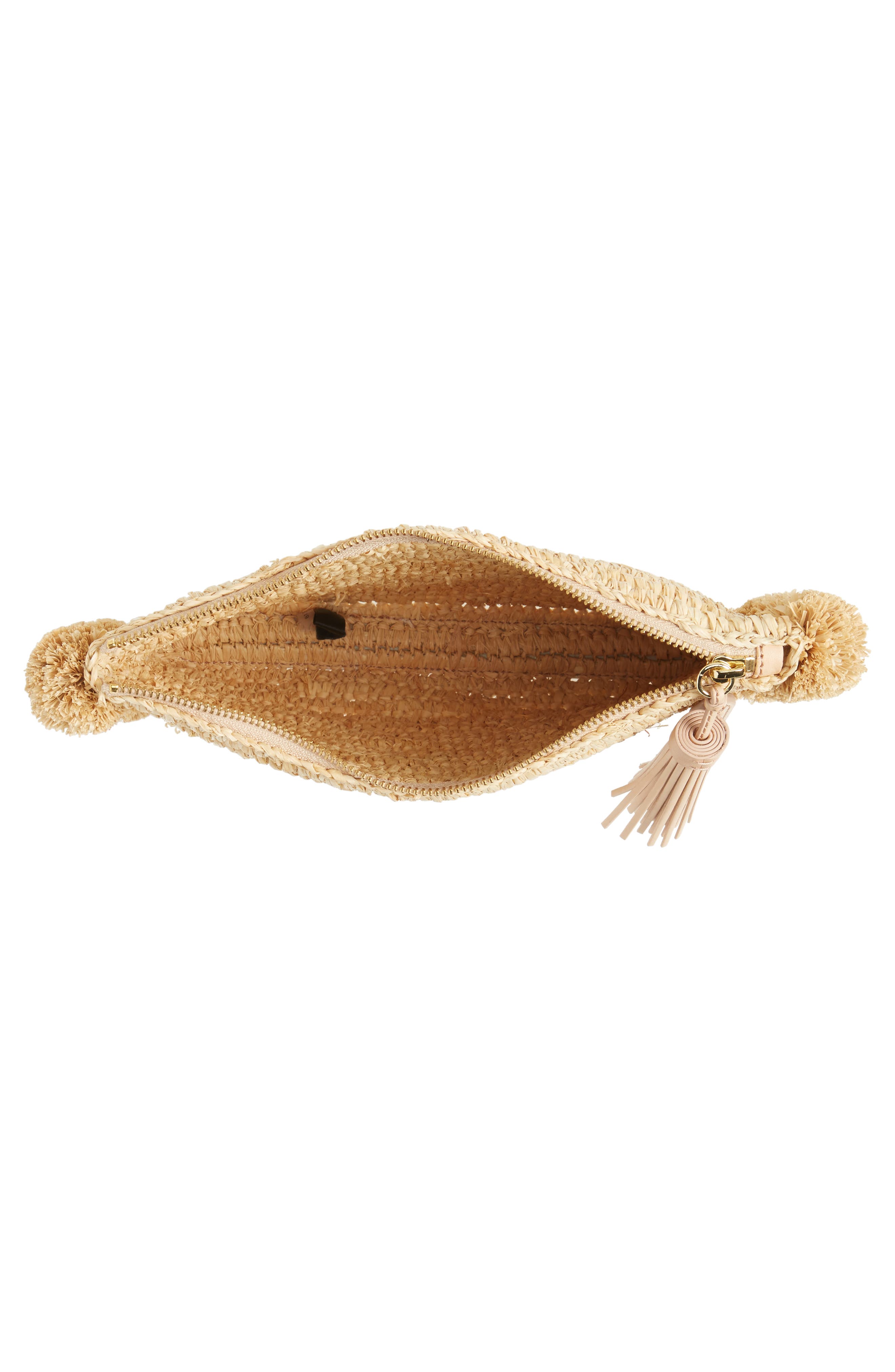 Straw Tassel Pouch, Alternate, color, NATURAL