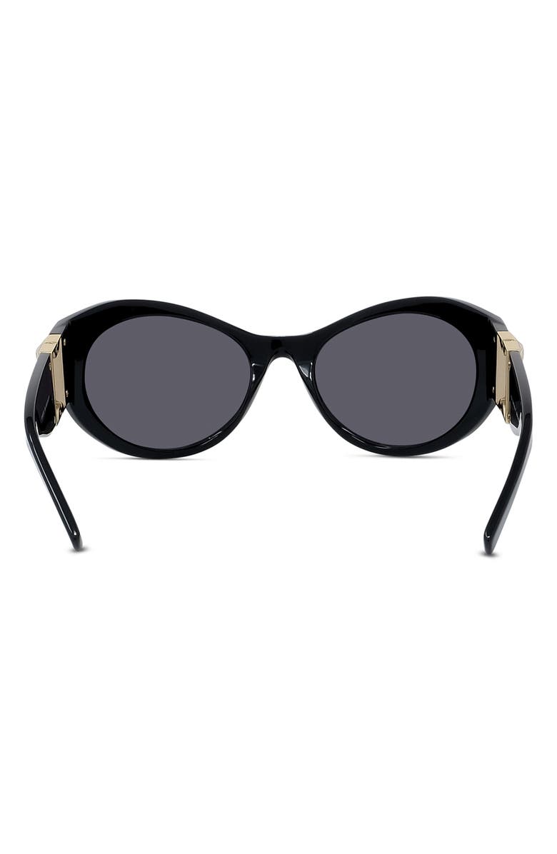 Givenchy 4G 63mm Oversize Cat Eye Sunglasses, Alternate, color, Shiny Black / Smoke