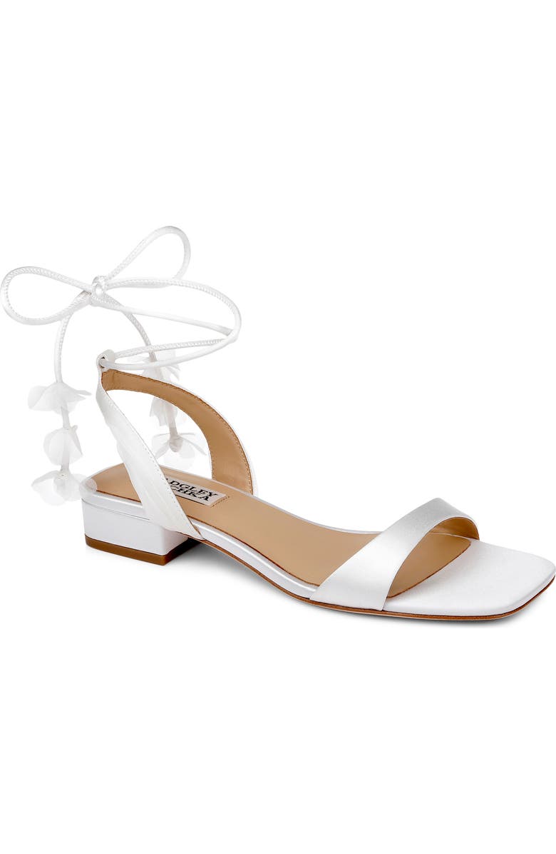 Badgley Mischka Collection Westfield Ankle Wrap Sandal, Main, color, White Satin