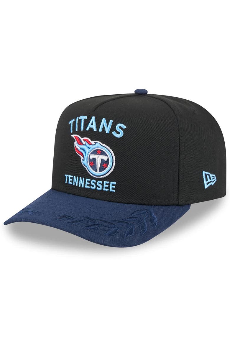 Men's New Era  Black/Navy Tennessee Titans 2025 NFL Draft A-Frame 9FIFTY Snapback Hat, Main, color, Black