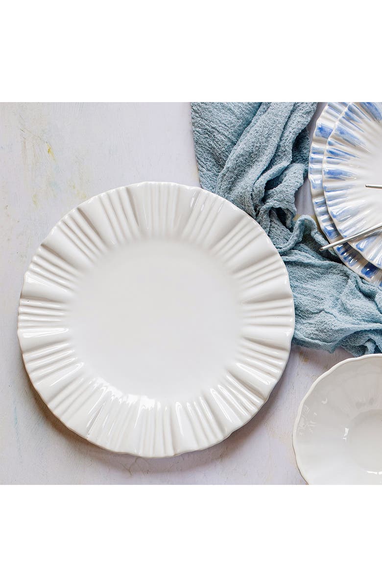 VIETRI Bari European Dinner Plate, Alternate, color, White