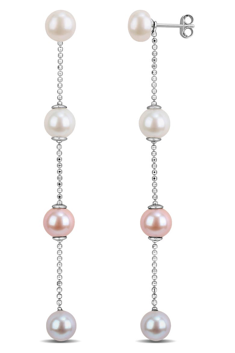Cultured Pearl Drop Earrings, Main, color, GOLD