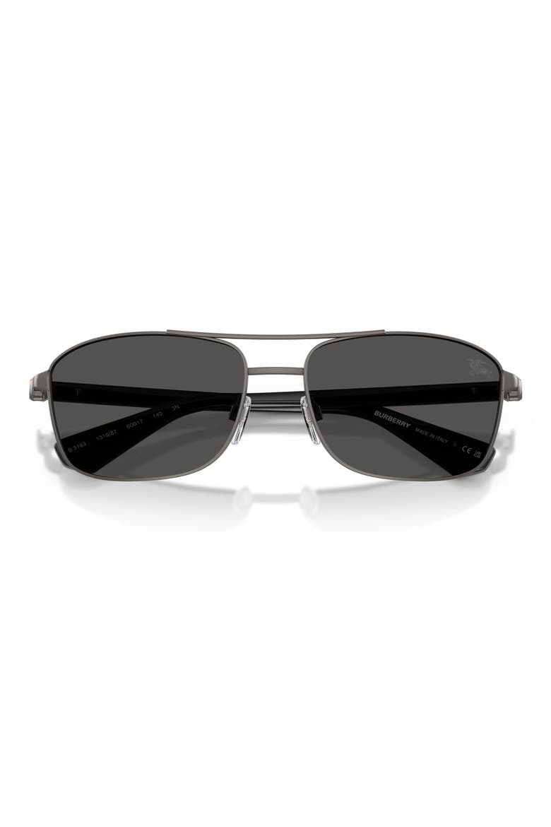 60mm Rectangular Sunglasses, Alternate, color, MATTE GREY