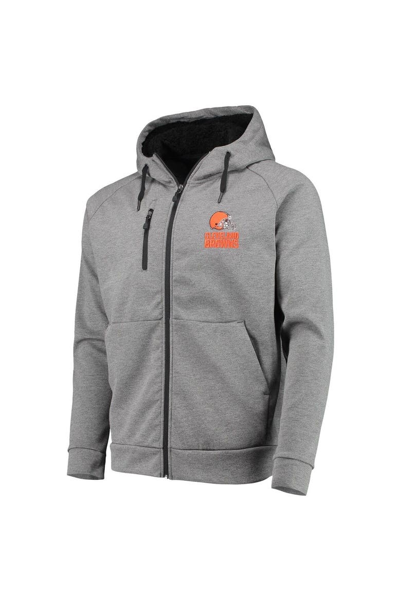 Men's Dunbrooke Charcoal Cleveland Browns Shag Tri-Blend Full-Zip Raglan Hoodie, Alternate, color, Charcoal