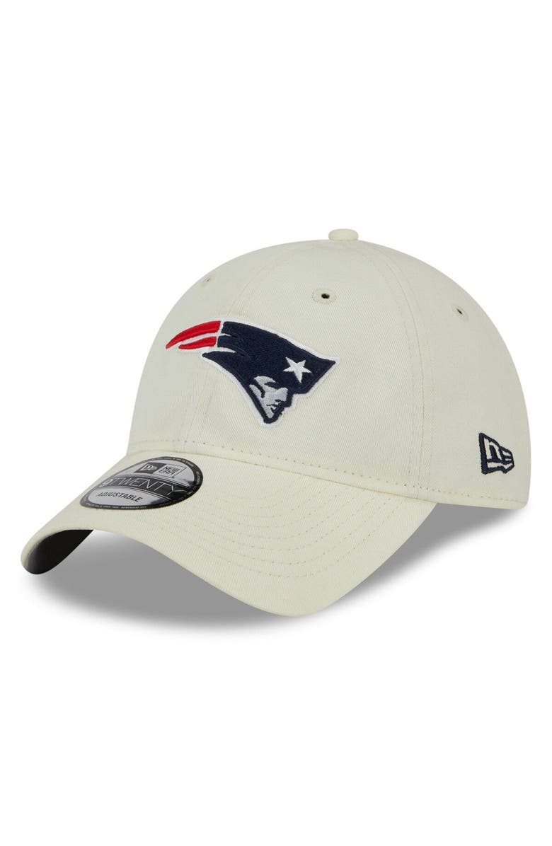 New Era Men's New Era Cream New England Patriots Core Classic 2.0 9TWENTY Adjustable Hat, Main, color, 