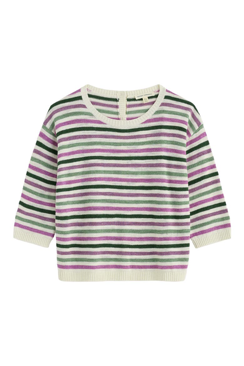 Knavock Stripe Organic Cotton & Linen Sweater, Alternate, color, KNIT MINI CORNISH VERBENA MIX