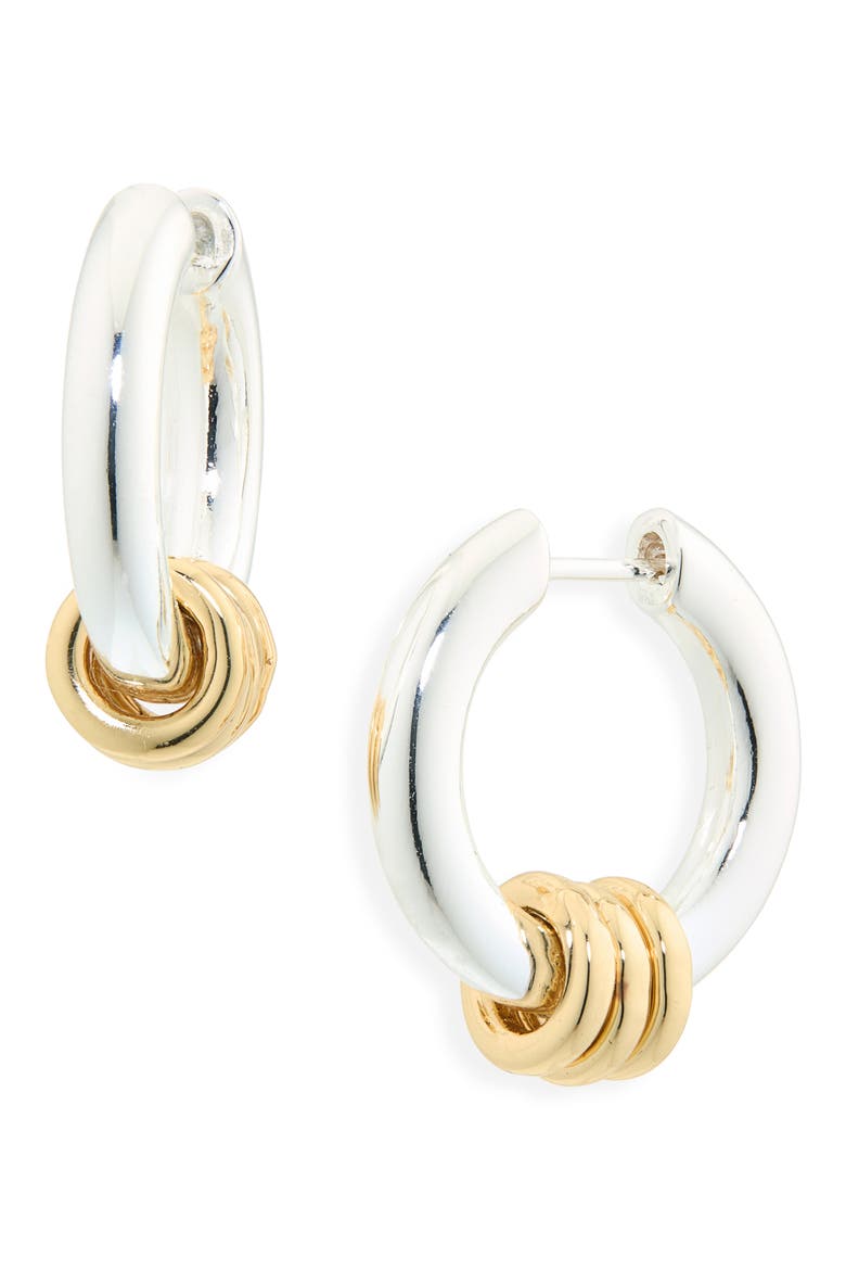 Mixed Metal Triple Ring Hoop Earrings, Main, color, MIXED METAL