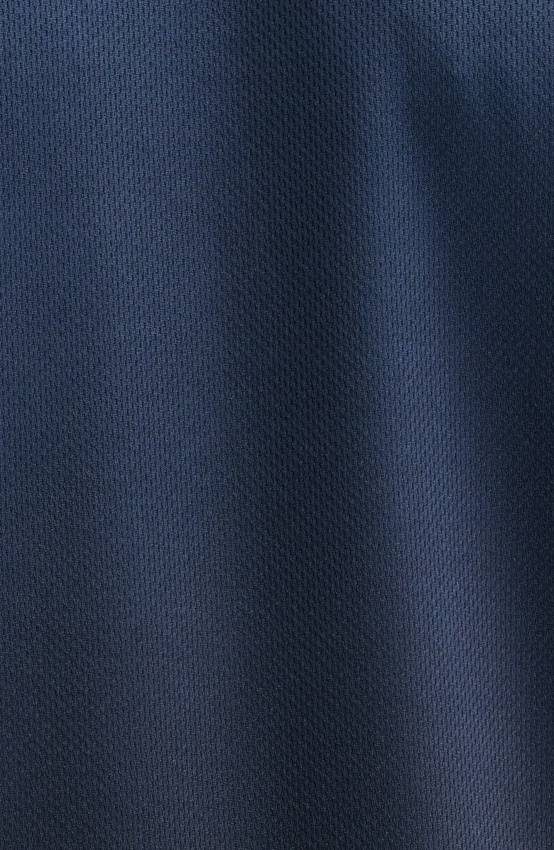 SANTO STUDIO Trust Perforated Long Sleeve Jersey Polo, Alternate, color, Blue