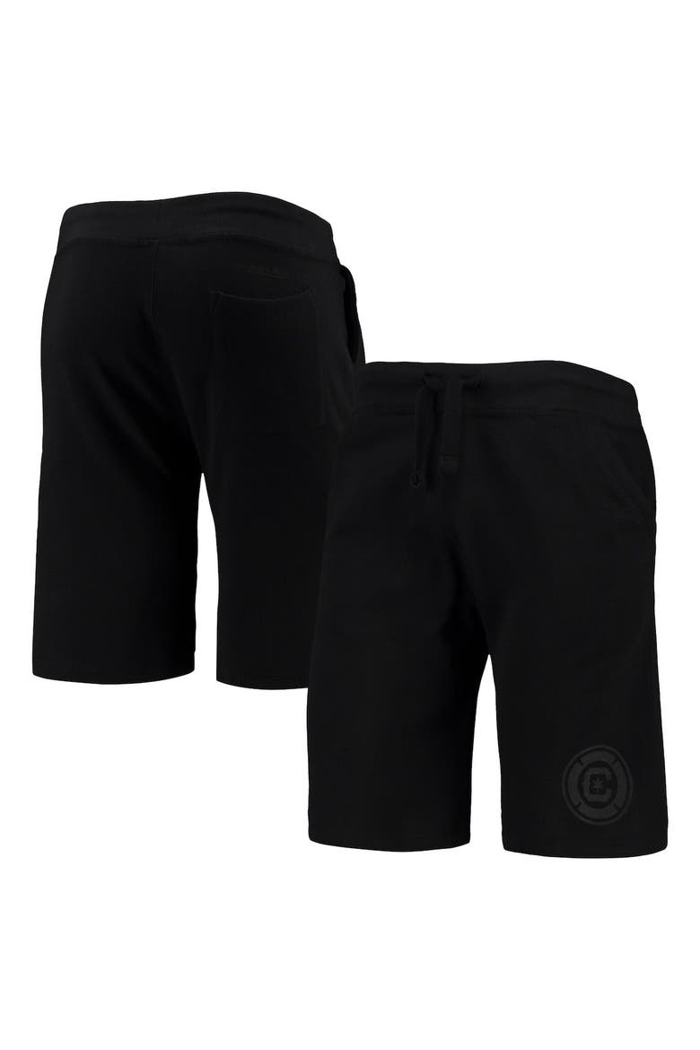 Men's Mitchell & Ness Chicago Fire All Black Fleece Shorts, Main, color, Black