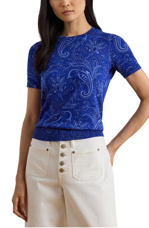 Paisley Cotton Blend Sweater