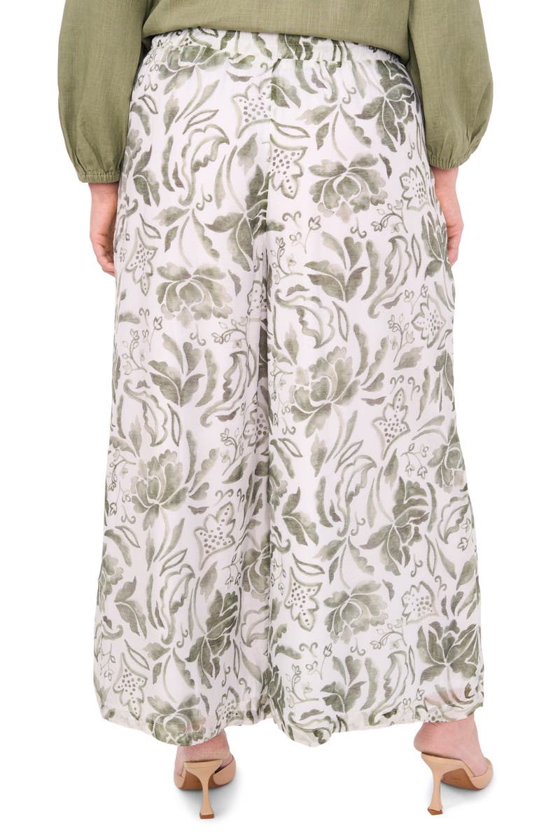 Vince Camuto Floral Print Drawstring Pants, Alternate, color, Olive Mist Floral