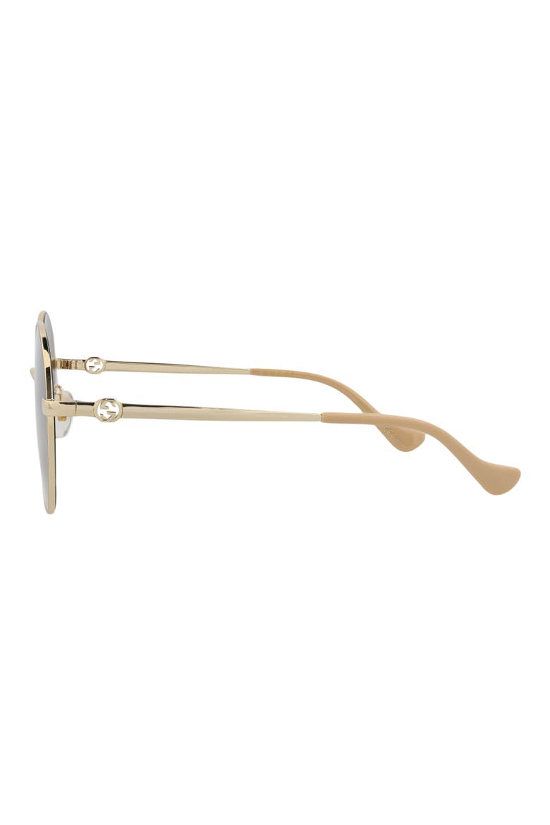 59mm Round Sunglasses, Alternate, color, GOLD GOLD BROWN