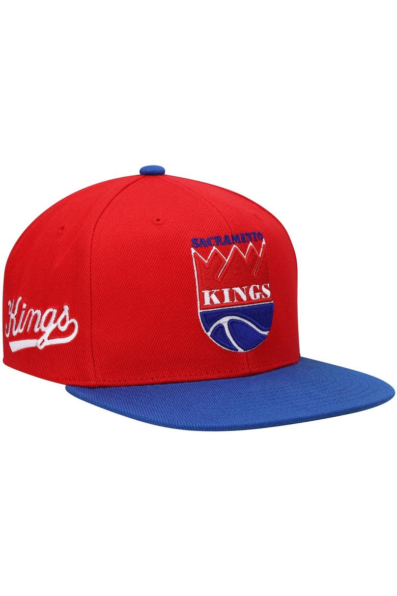 Men's Mitchell & Ness Red/Royal Sacramento Kings Hardwood Classics Snapback Hat, Main, color, Red