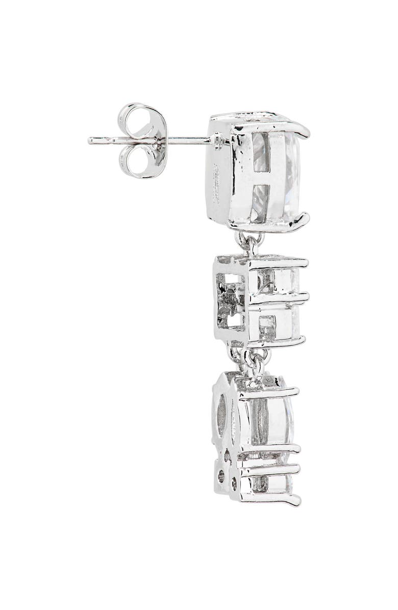 Rabanne Crystal Drop Earrings, Alternate, color, Silver / Crystal