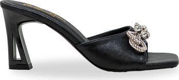 Arabella Rhinestone Bow Mule Sandal