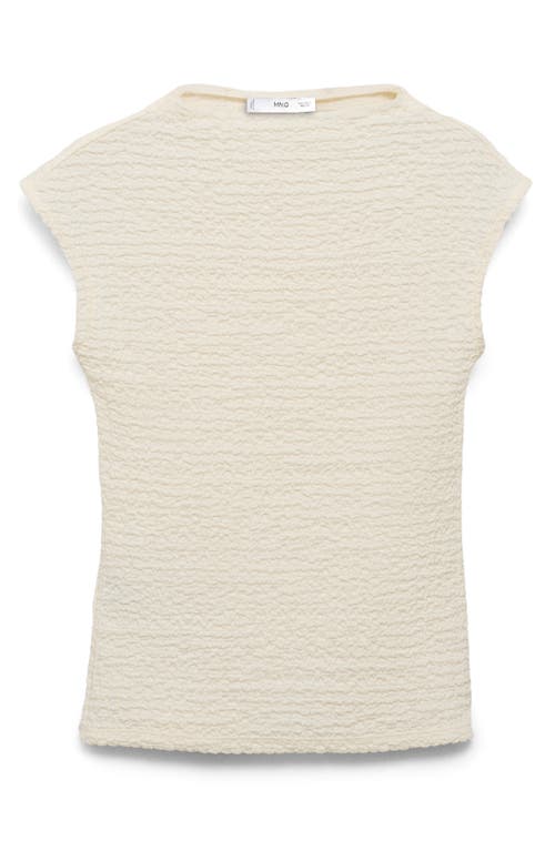 Mango Textured Cotton Blend Top In Animal Print
