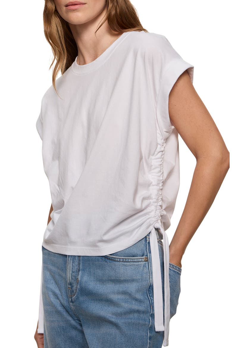 All Day Side Tie Organic Cotton Blend T-Shirt, Alternate, color, WHITE