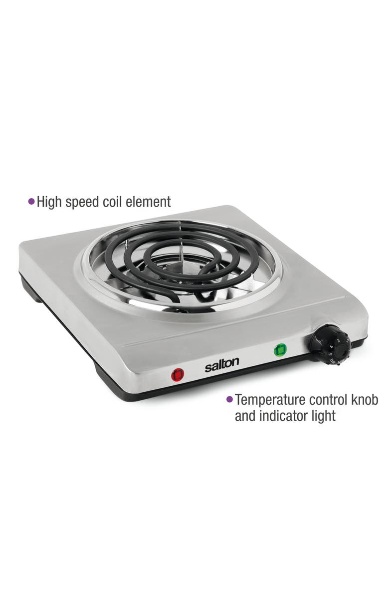Salton Stainless Steel Portable Cooktop, Alternate, color, Silver