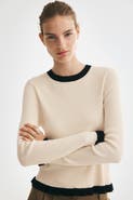 H&M Ruffle-Trimmed Rib-Knit Top