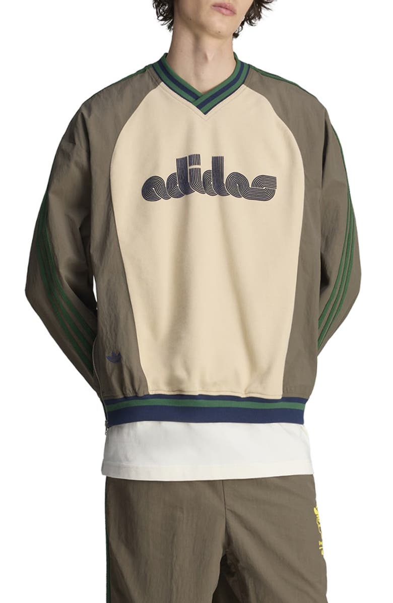 ADIDAS X BRAINDEAD Gender Inclusive Colorblock Graphic Sweatshirt, Main, color, Branch