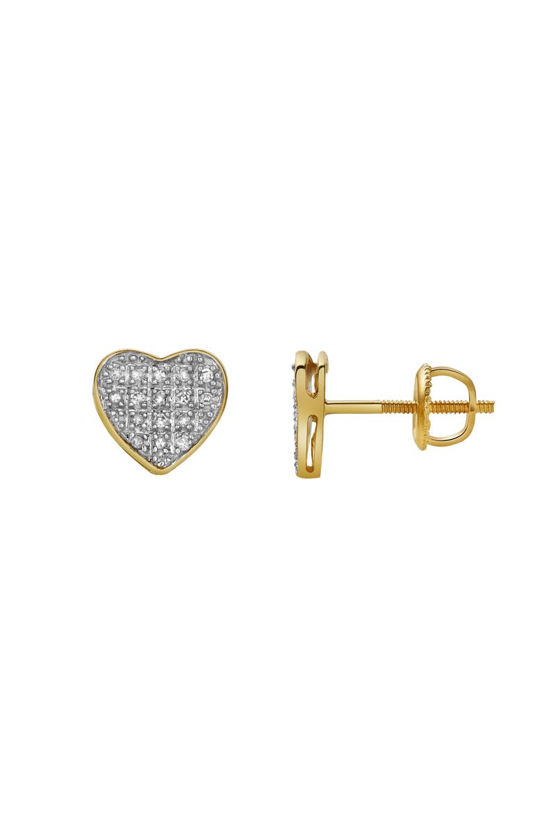 Beat 10K Yellow Gold Cluster Diamond Unisex Earrings - 0.09 Cts, Alternate, color, 10K Yellow Gold