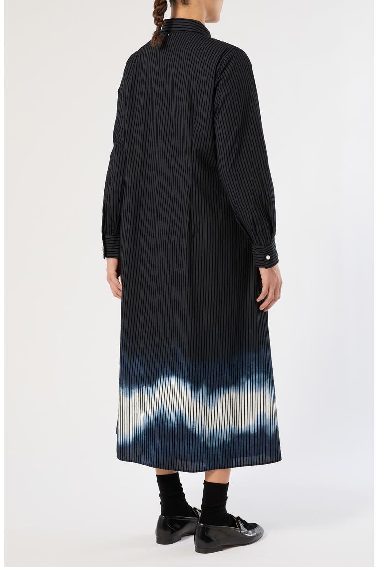 Flock Pinstripe Shirtdress, Alternate, color, BLUE/ BLACK
