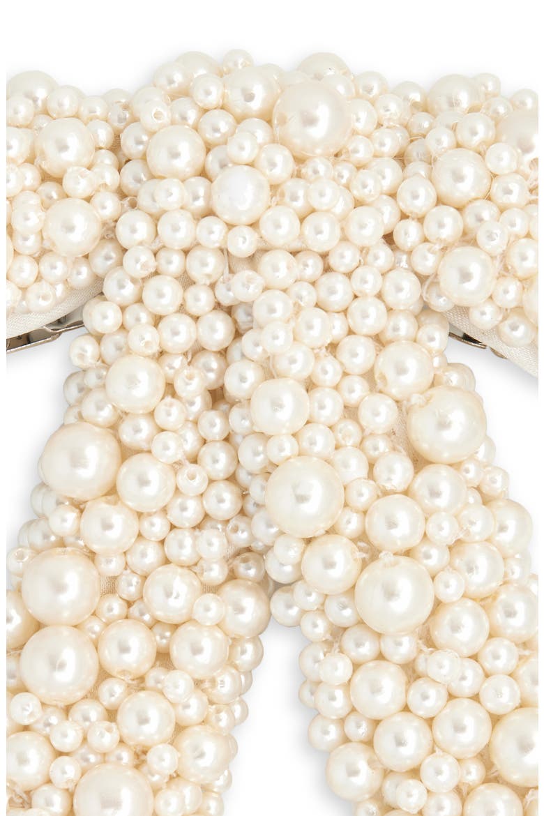 Donna Faux Pearl Bow Barrette, Alternate, color, PEARL