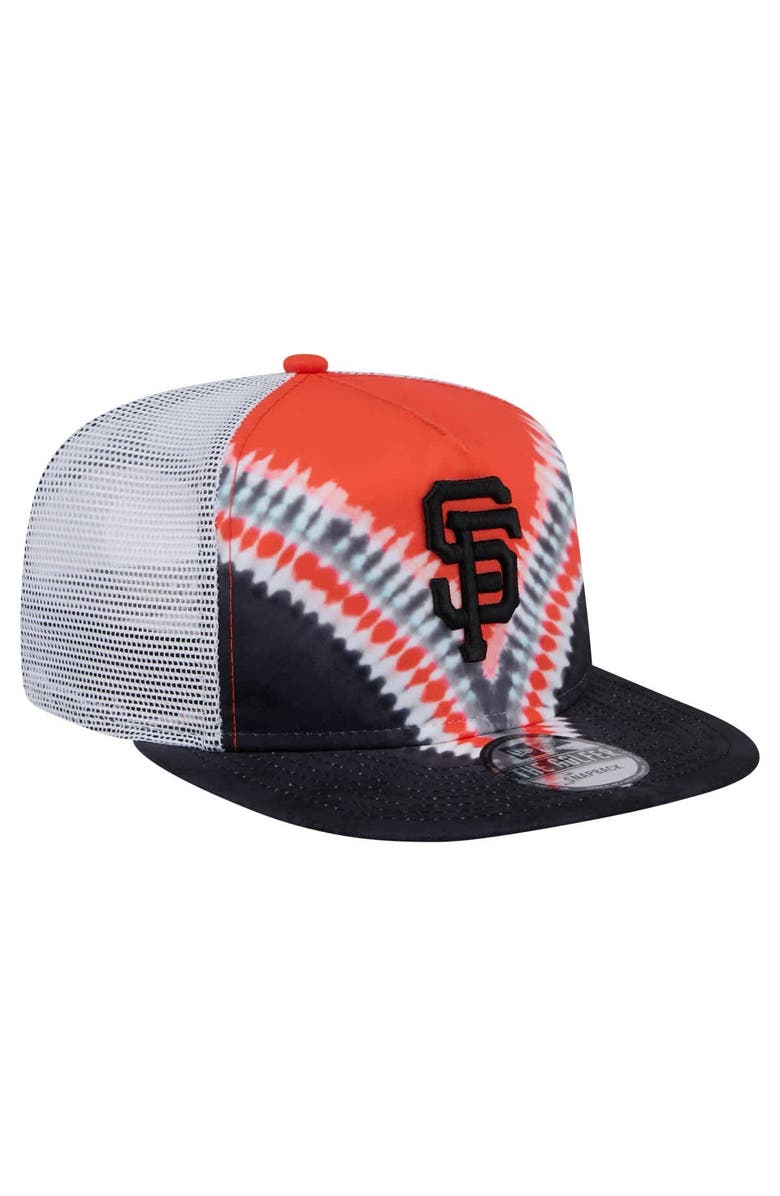 New Era Men's New Era San Francisco Giants Tie-Dye Golfer Trucker Adjustable Hat, Alternate, color, Black