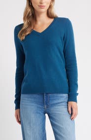 Caslon® Cashmere V-Neck Sweater
