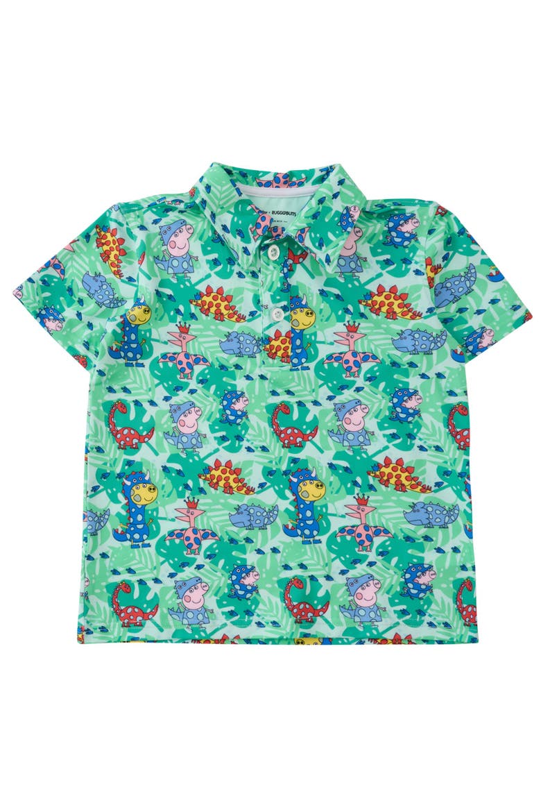 Peppa Pig & Friends Knit Short Sleeve Performance Polo, Main, color, Dinosaur Peppa Pig & Friends