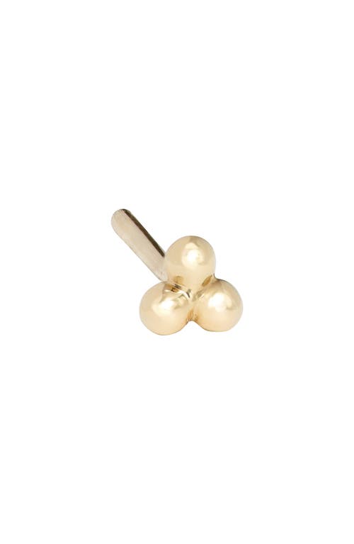 Maria Tash Three Ball Trinity Single Stud Earring In 14k Yellow Gold