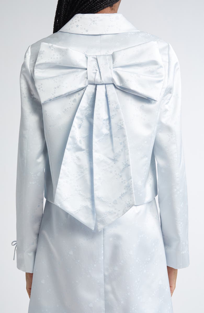 Sandy Liang Shelby Jacquard Crop Satin Jacket, Alternate, color, 