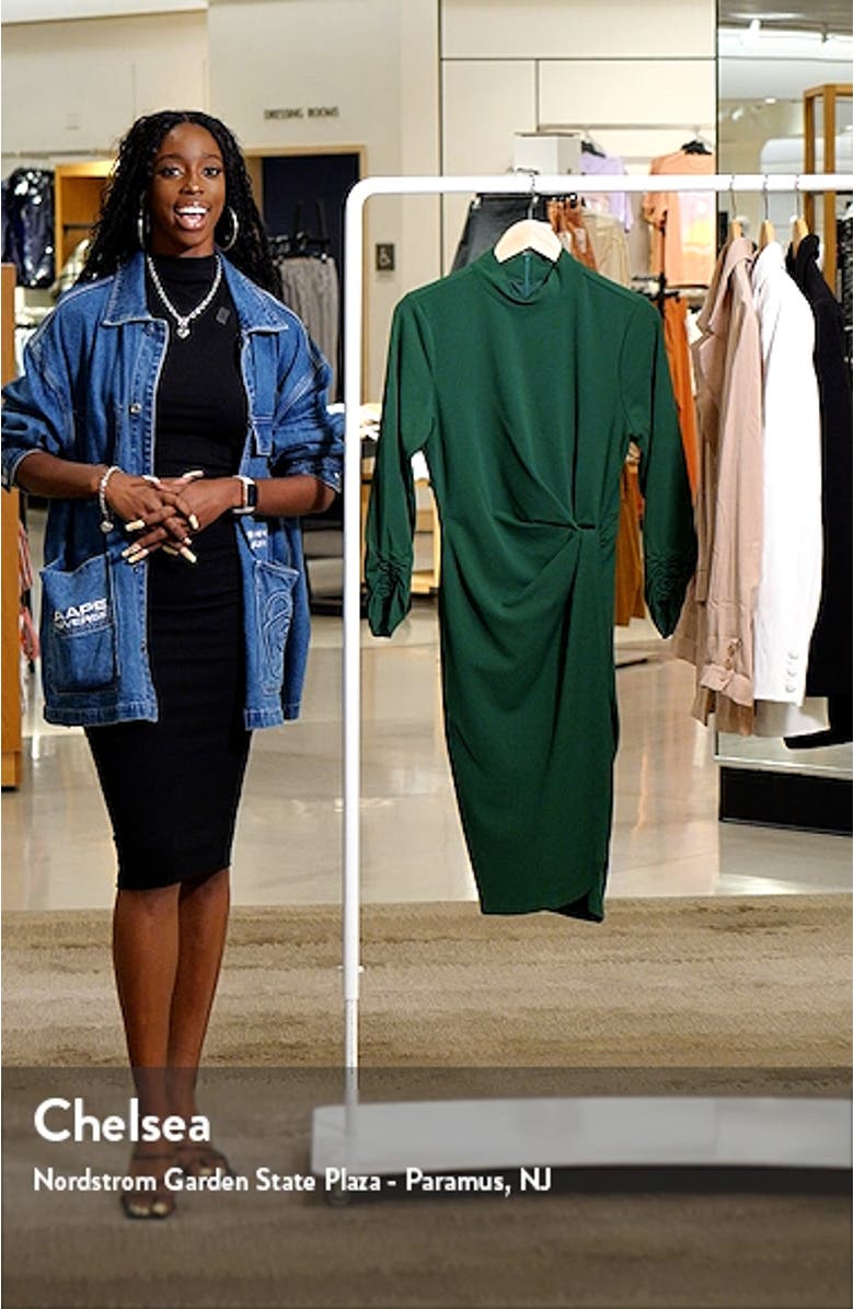 Side Ruched Long Sleeve Sheath Dress, sales video thumbnail