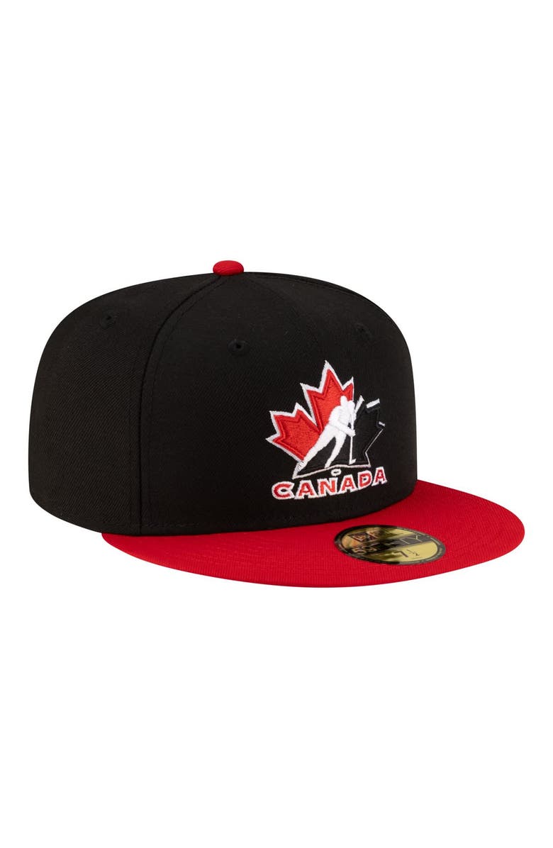 New Era Men's New Era Black/Red Hockey Canada 2-Tone 59FIFTY Fitted Hat, Alternate, color, Black