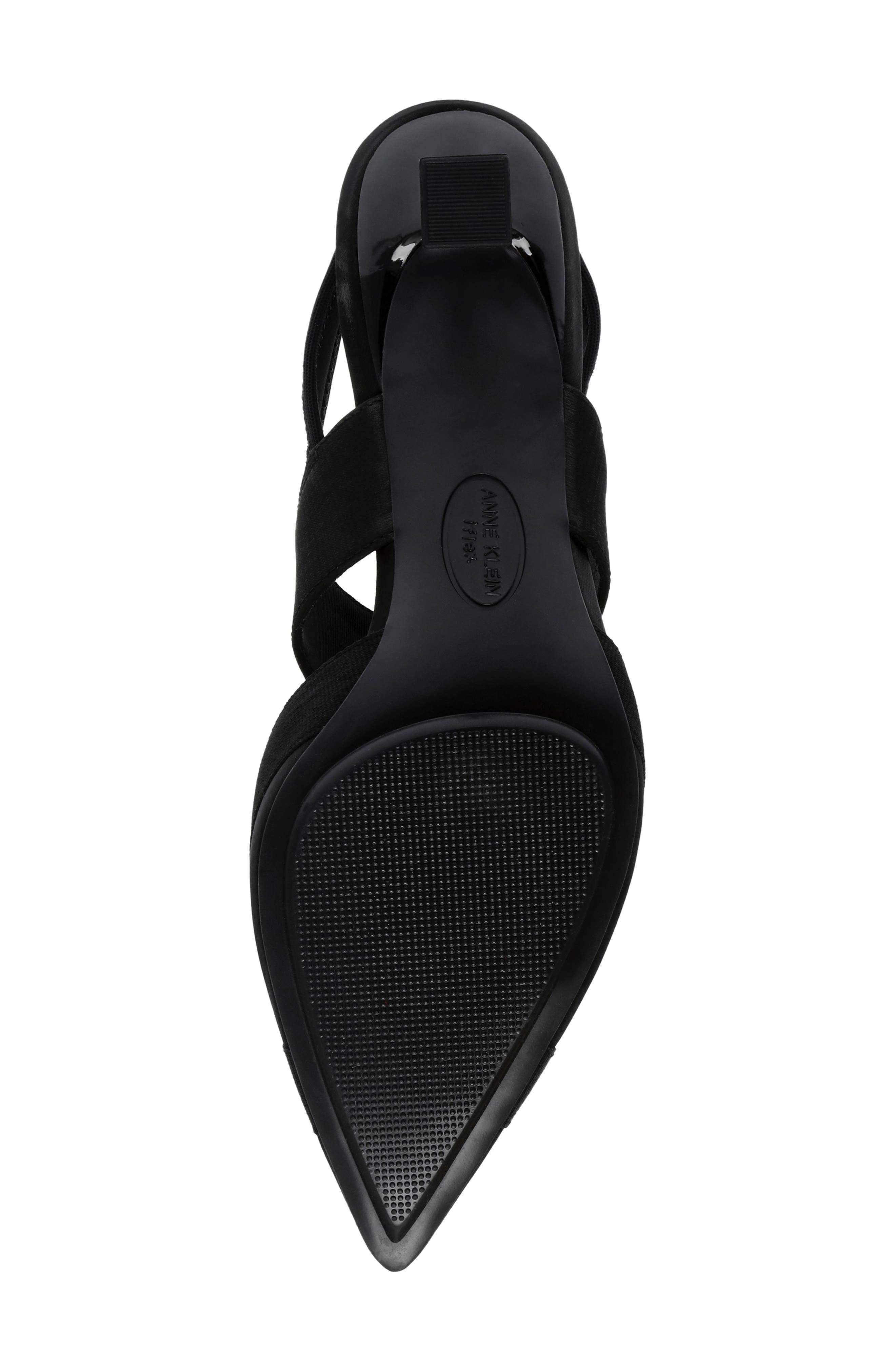 Anne Klein Ireland Kitten Heel Pointed Toe Pump, Alternate, color, Black Fabric