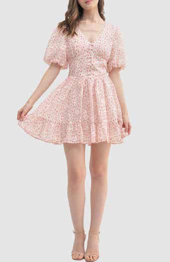 Floral Bubble Sleeve Minidress
