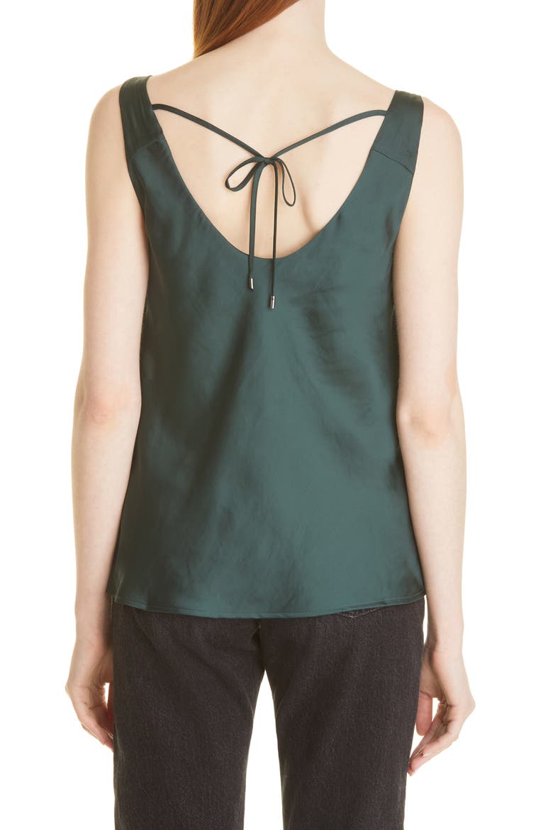 Jaida Cowl Neck Satin Cami, Alternate, color, DARK SPRUCE