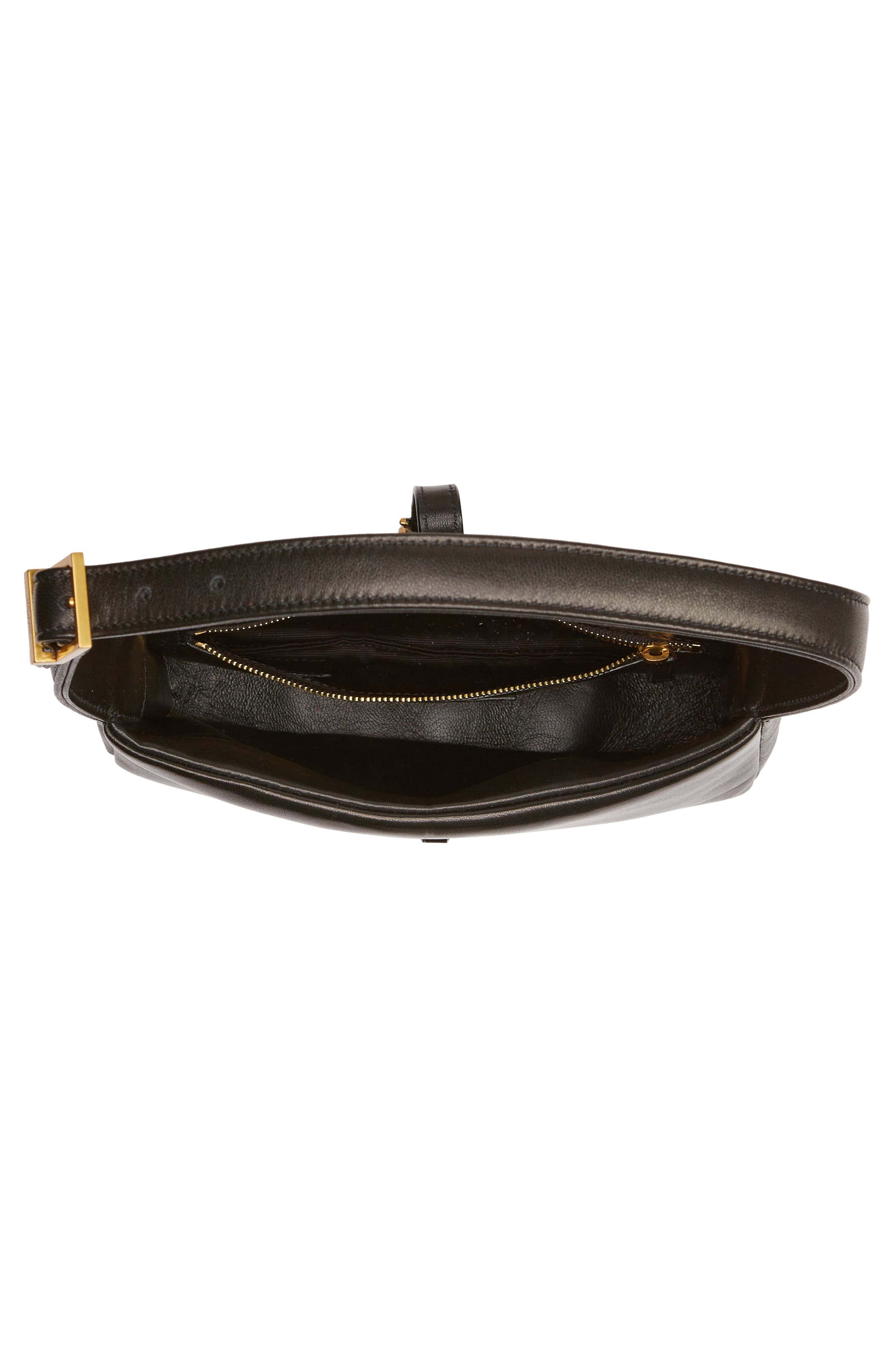 Saint Laurent Le 5 À 7 Padded Leather Hobo Bag, Alternate, color, Nero