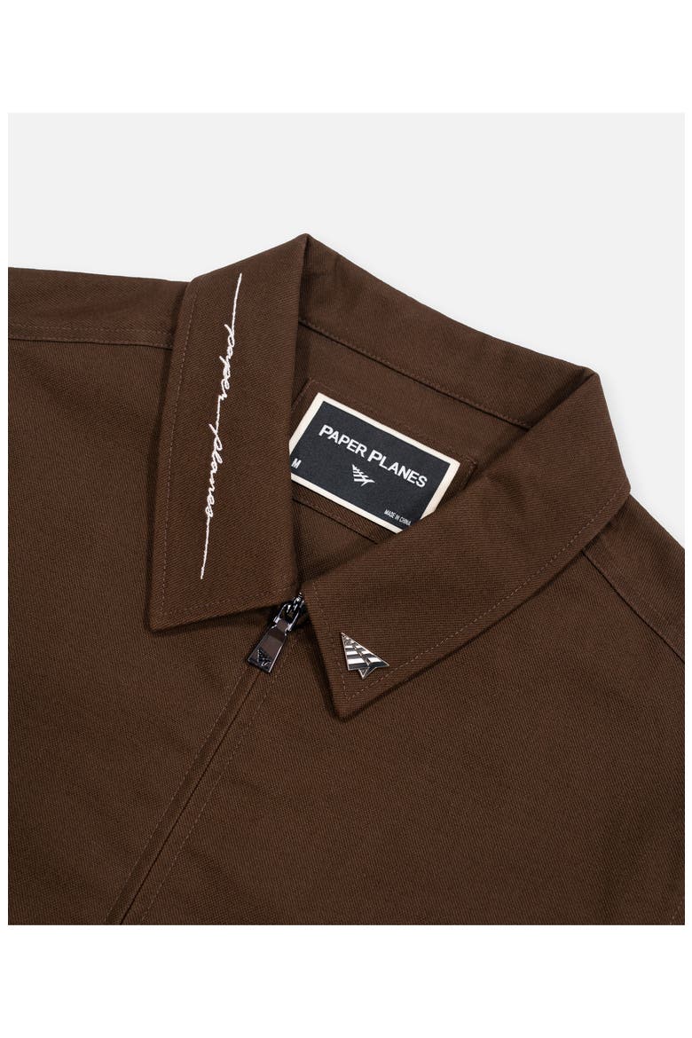 Script Logo Cotton Canvas Jacket, Alternate, color, BROWN