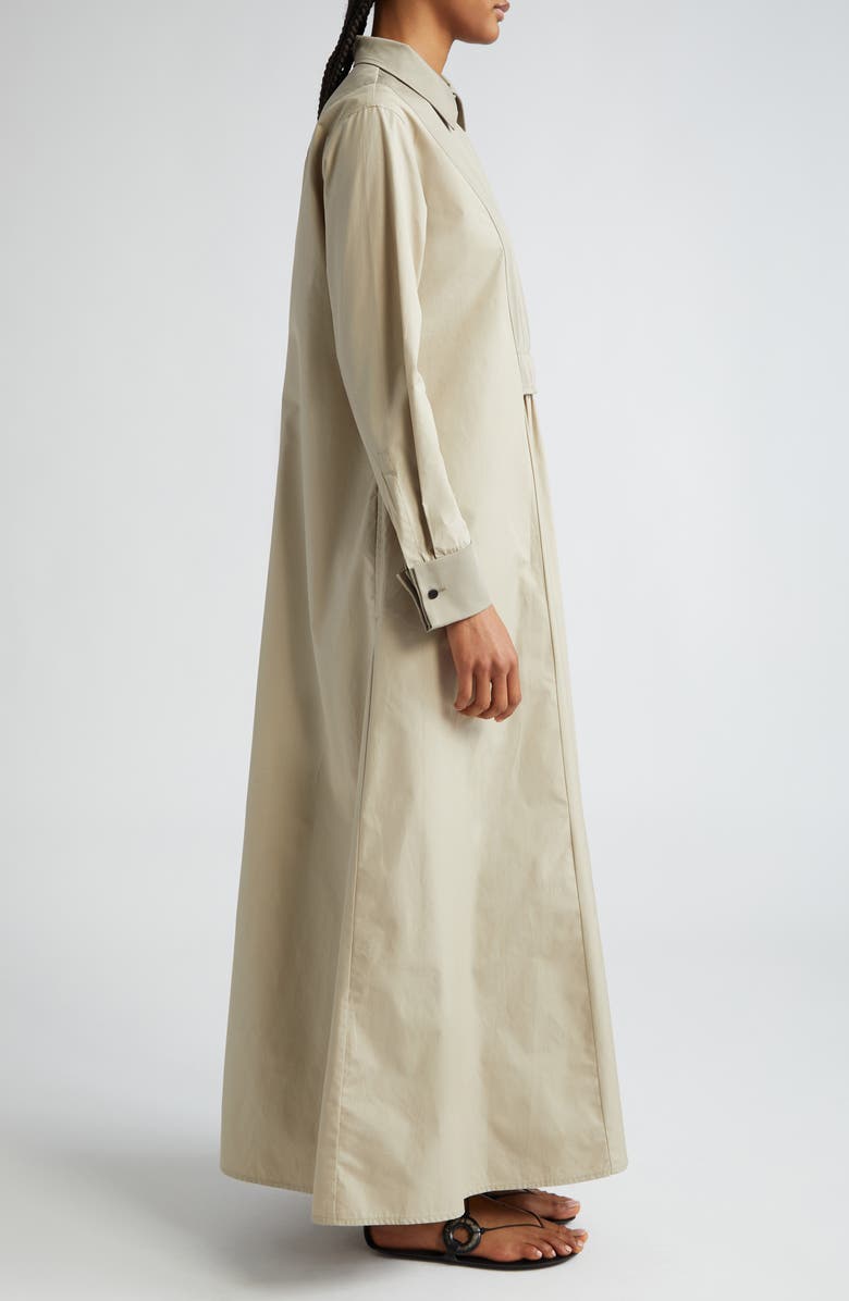 Max Mara Uganda Pleated Long Sleeve Cotton Shirtdress, Alternate, color,