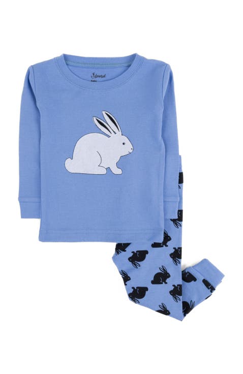Kids Two-Piece Cotton Easter Matching Family Pajamas, Bunny Prints (Toddler, Little Kid & Big Kid)