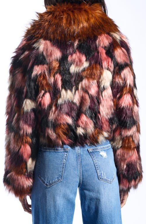 Azalea Wang Molly Multicolor Faux Fur Jacket In Multi