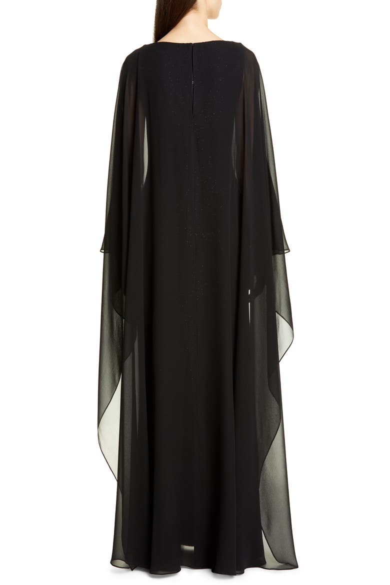 Sculpted Sequin Tuck Knit Gown, Alternate, color, CAVIAR