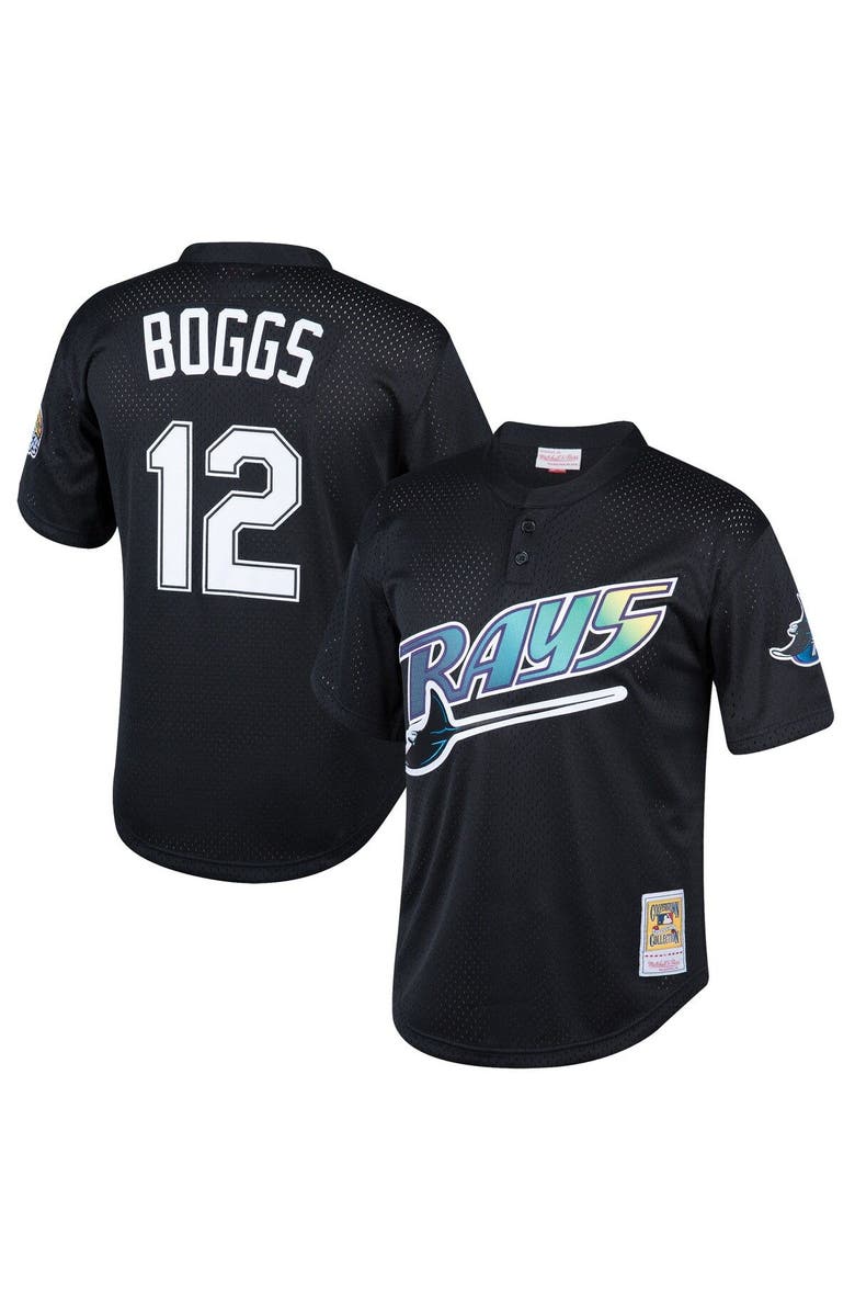 Mitchell & Ness Youth Mitchell & Ness Wade Boggs Black Tampa Bay Rays Cooperstown Collection Mesh Batting Practice Jersey, Main, color, Black