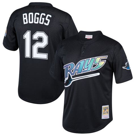 Youth Mitchell & Ness Wade Boggs Black Tampa Bay Rays Cooperstown Collection Mesh Batting Practice Jersey